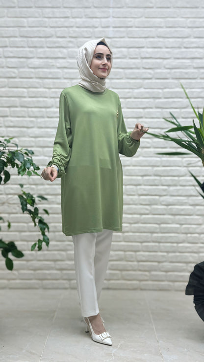 Kado Kolu Lastikli Yıldız Boşlu Tunik 251784