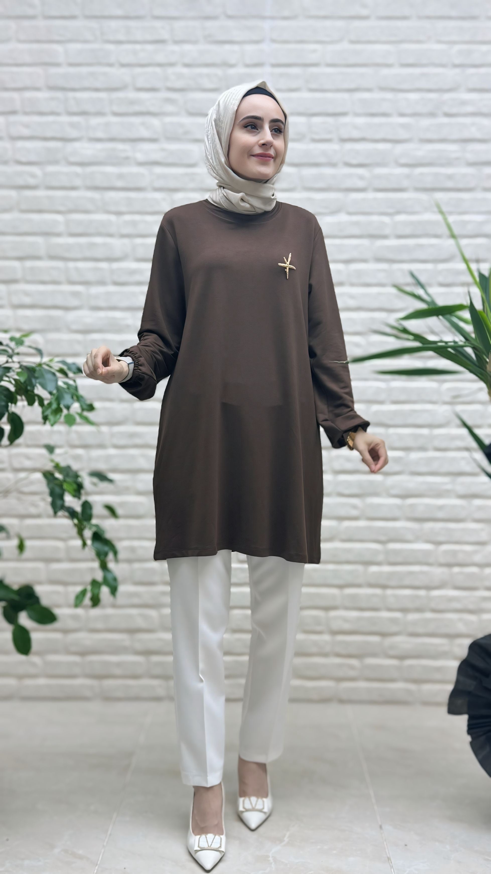 Kado Kolu Lastikli Yıldız Boşlu Tunik 251784