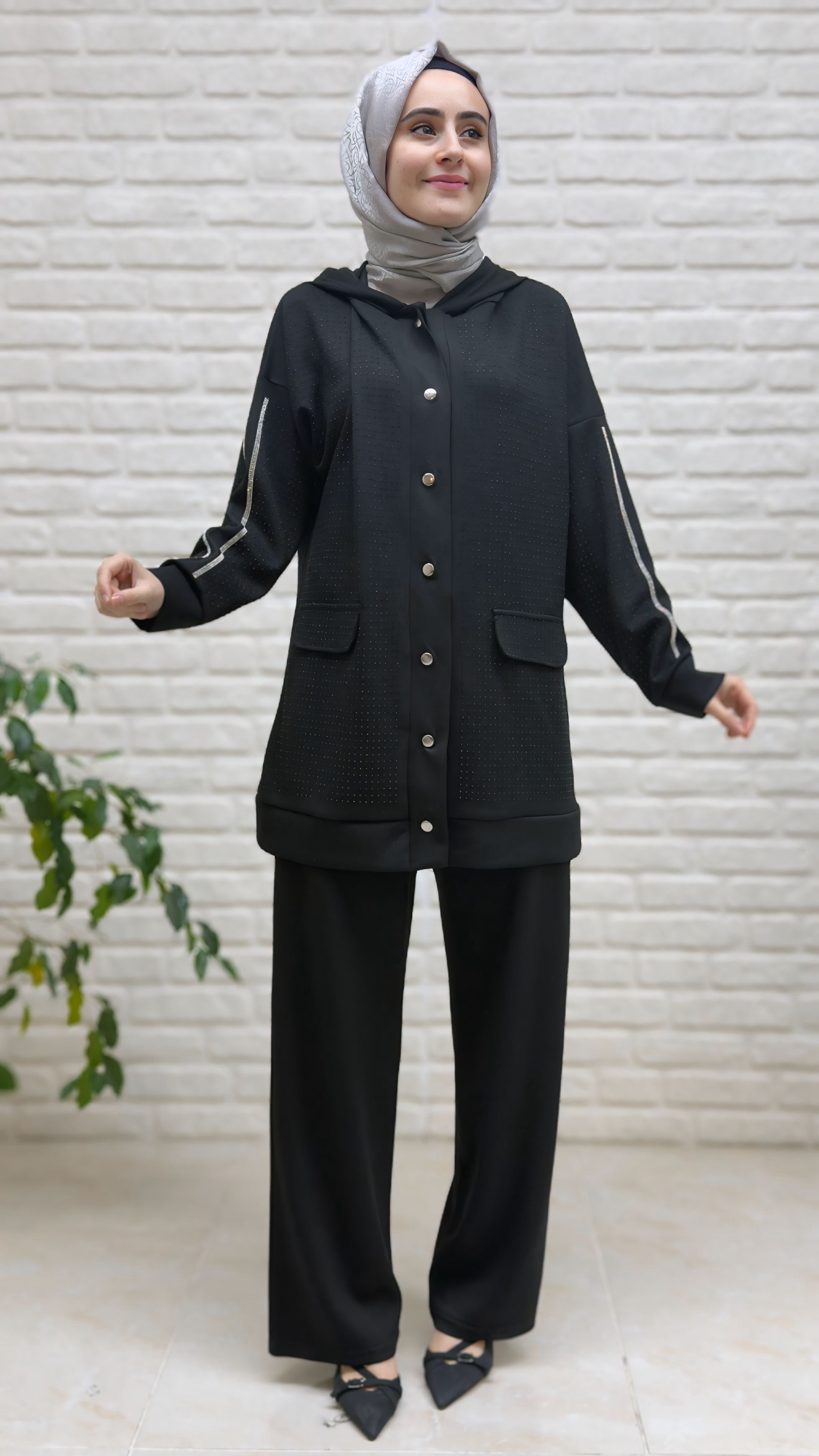 Beranisa Taşlı Pantolonlu Takım 3995