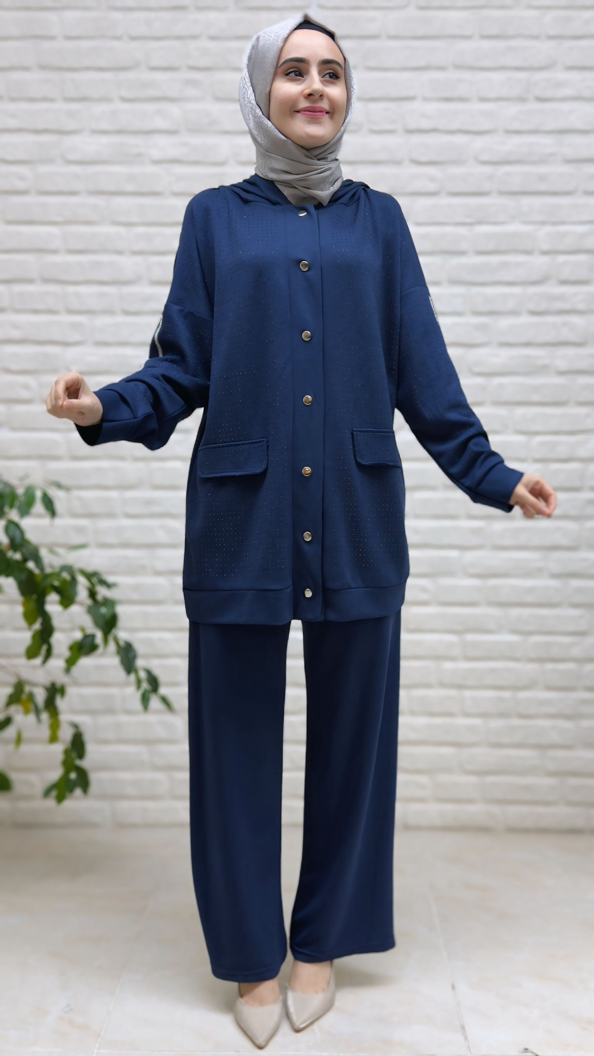 Beranisa Taşlı Pantolonlu Takım 3995