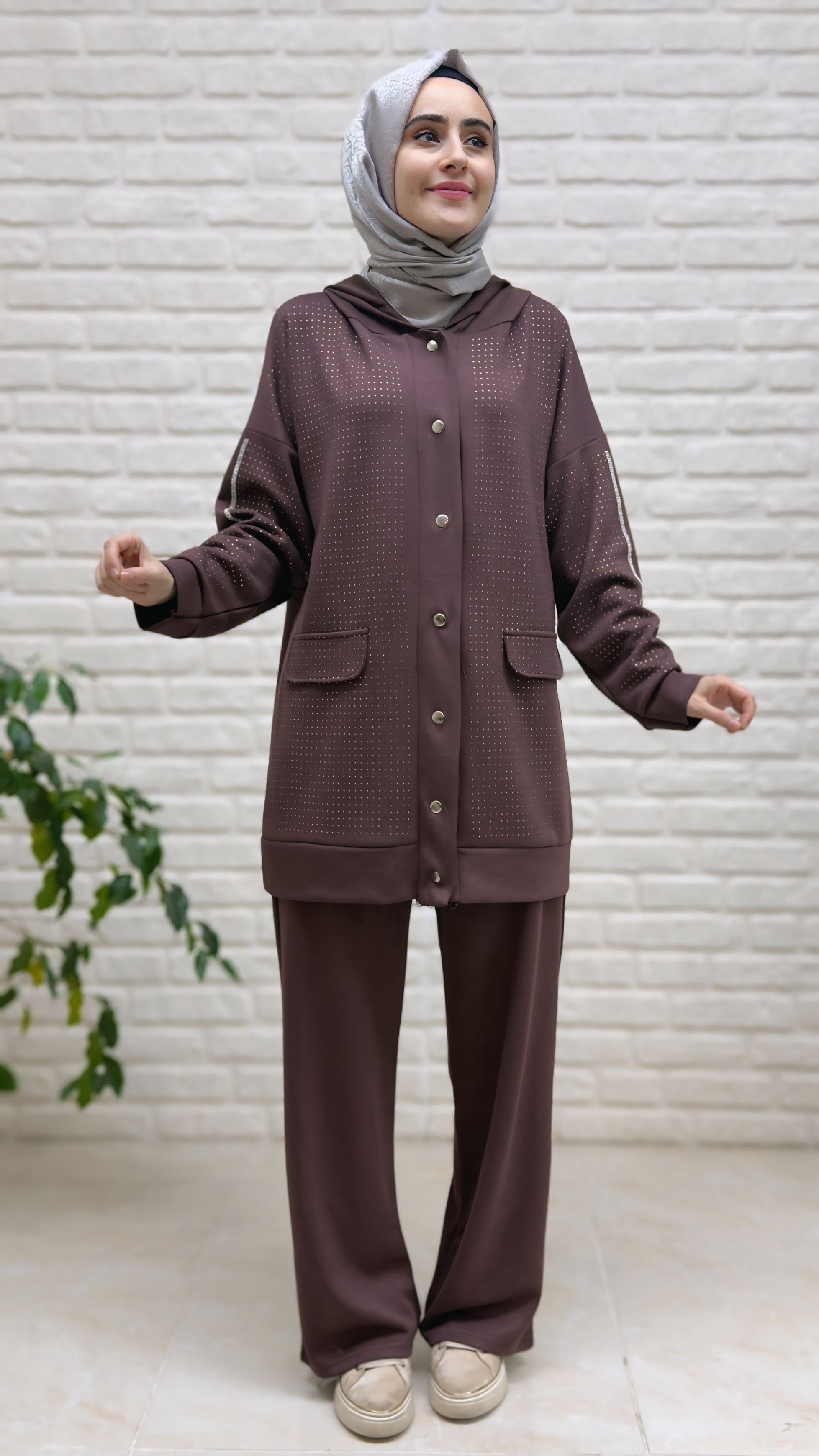 Beranisa Taşlı Pantolonlu Takım 3995