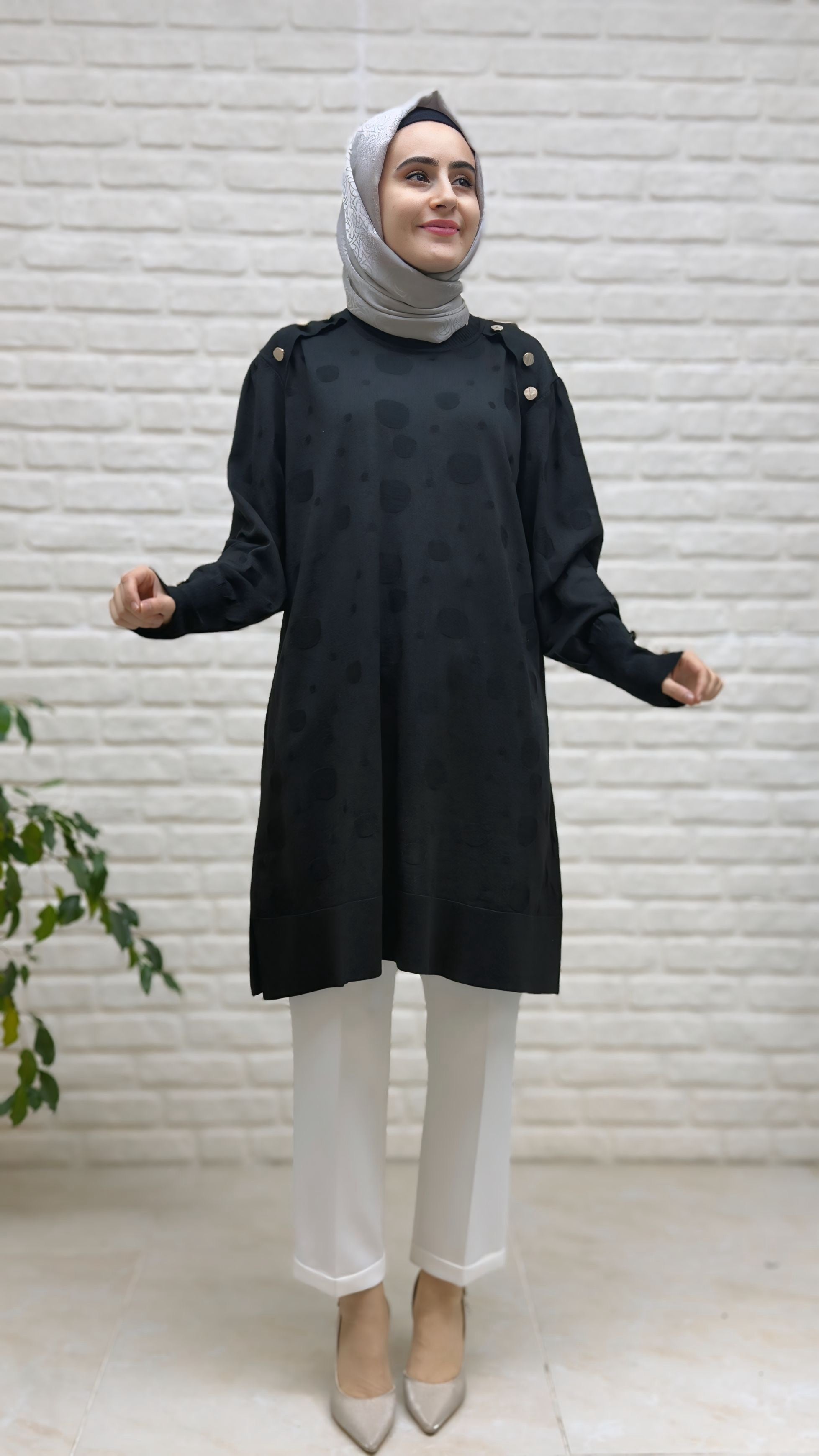 Kado Soğukİp Omzu Düğme Detaylı Tunik 2725304