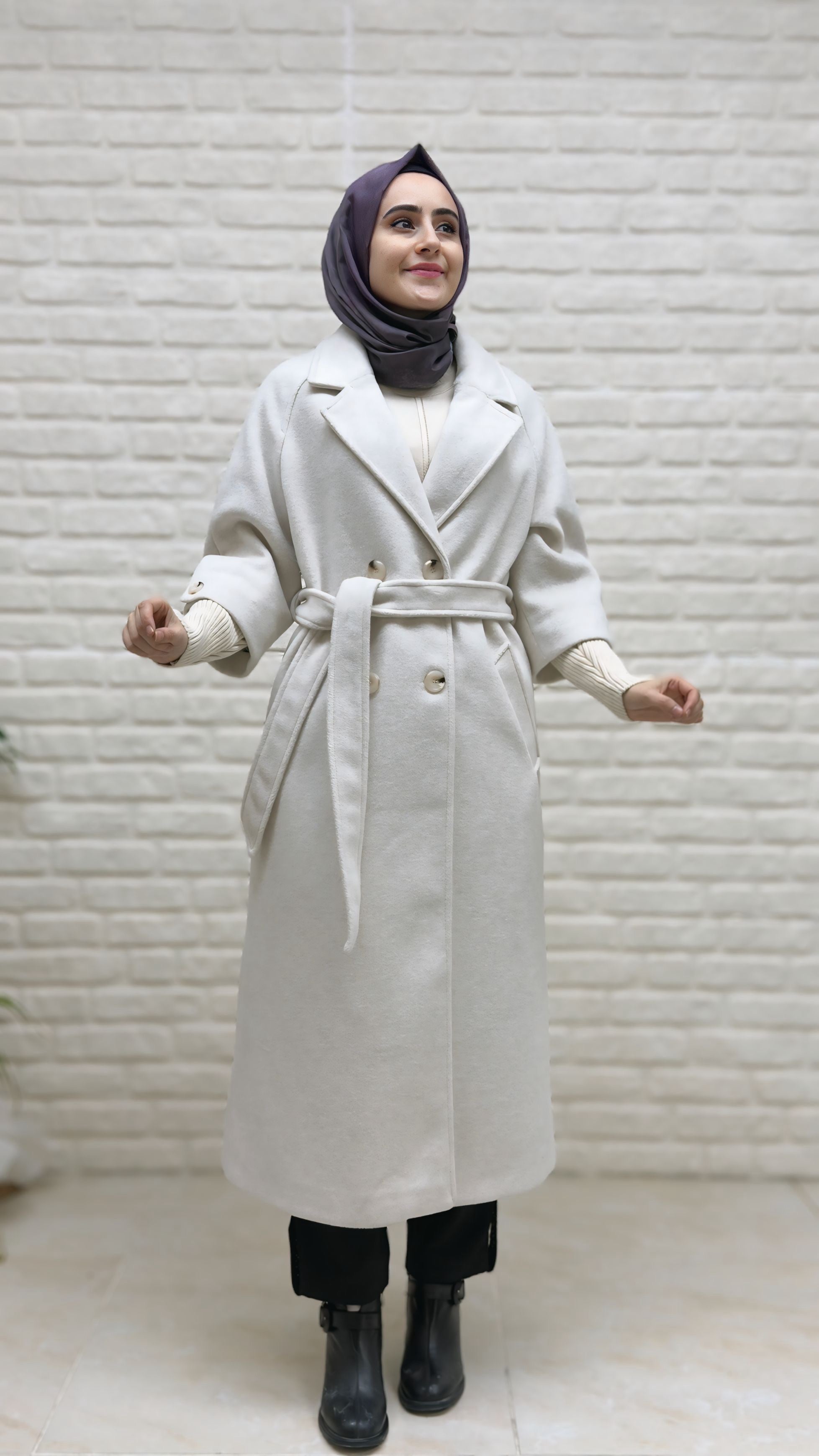 Beranisa Kolları Ribanalı İçi Astarlı Kaşe kaban 1451