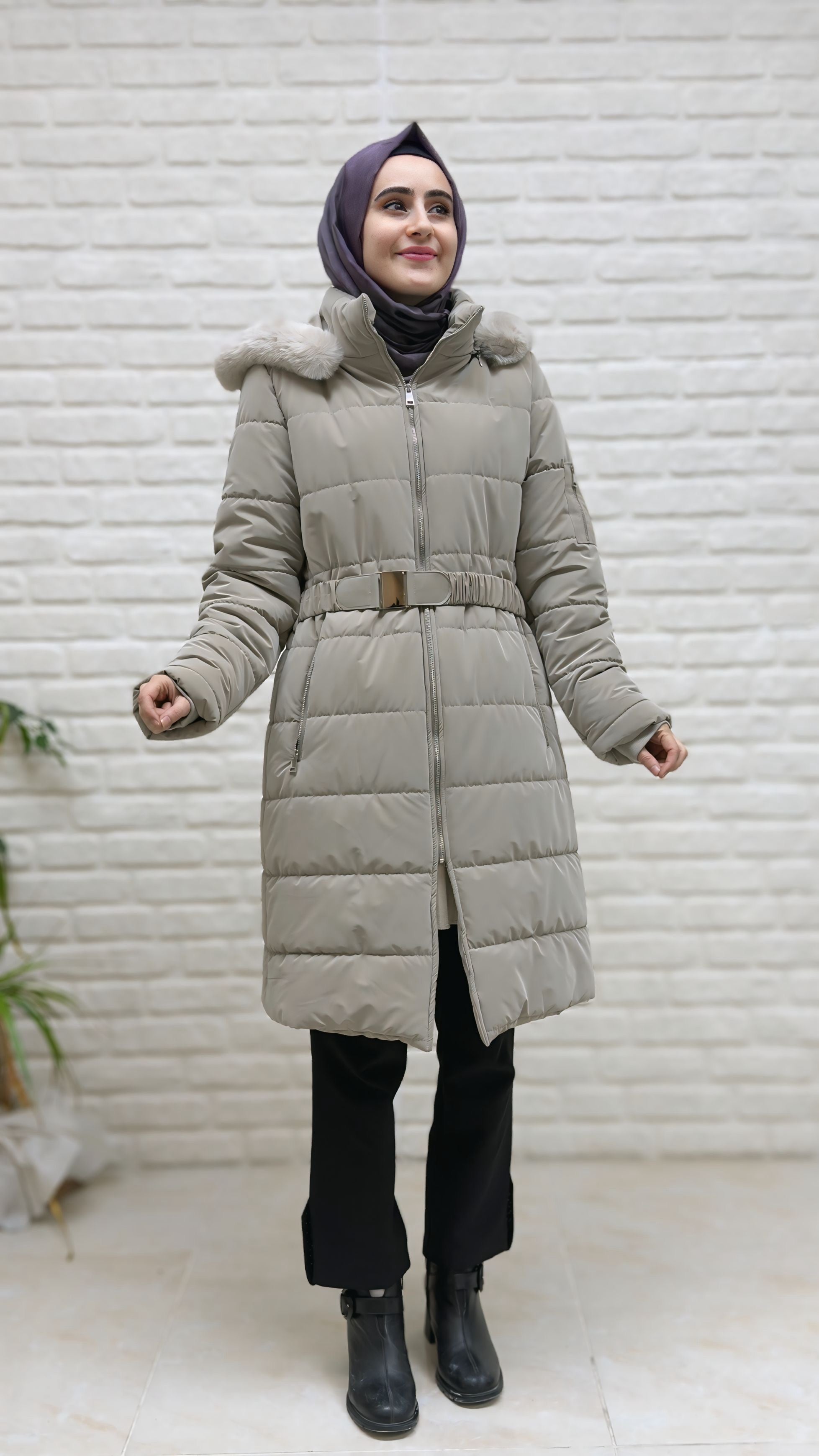 Beranisa Kemerli Dolgulu Şişme Mont 67039