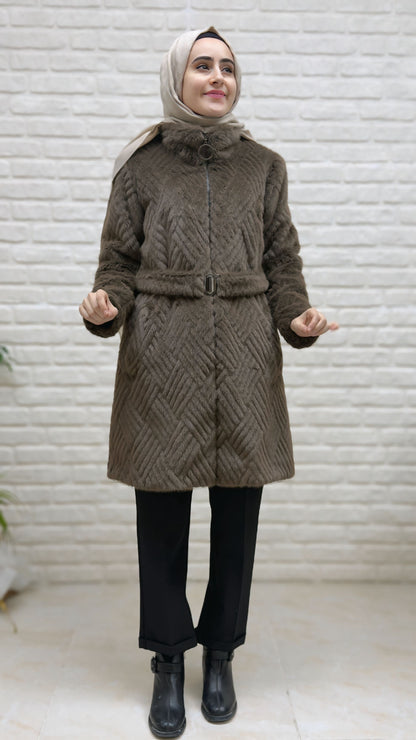 Beranisa İçi Astarlı Kemerli Kürk 1611