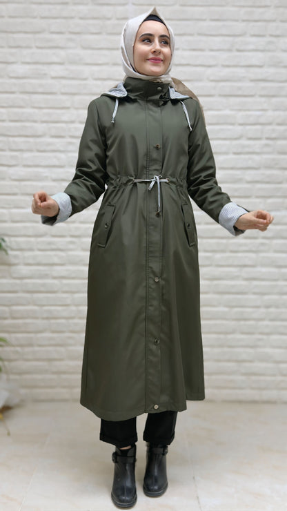 Moda Perfect  Önden Fermuarlı Trenç 25803