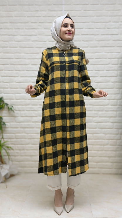 Beranisa Ekose Önden Fermuarlı Kap 4004