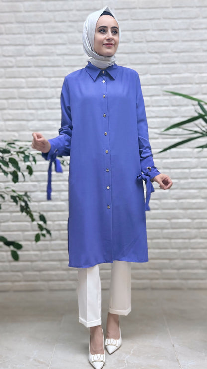 Eylül Manşeti Kuşgözlü Bağlamalı Linda Tunik 1936