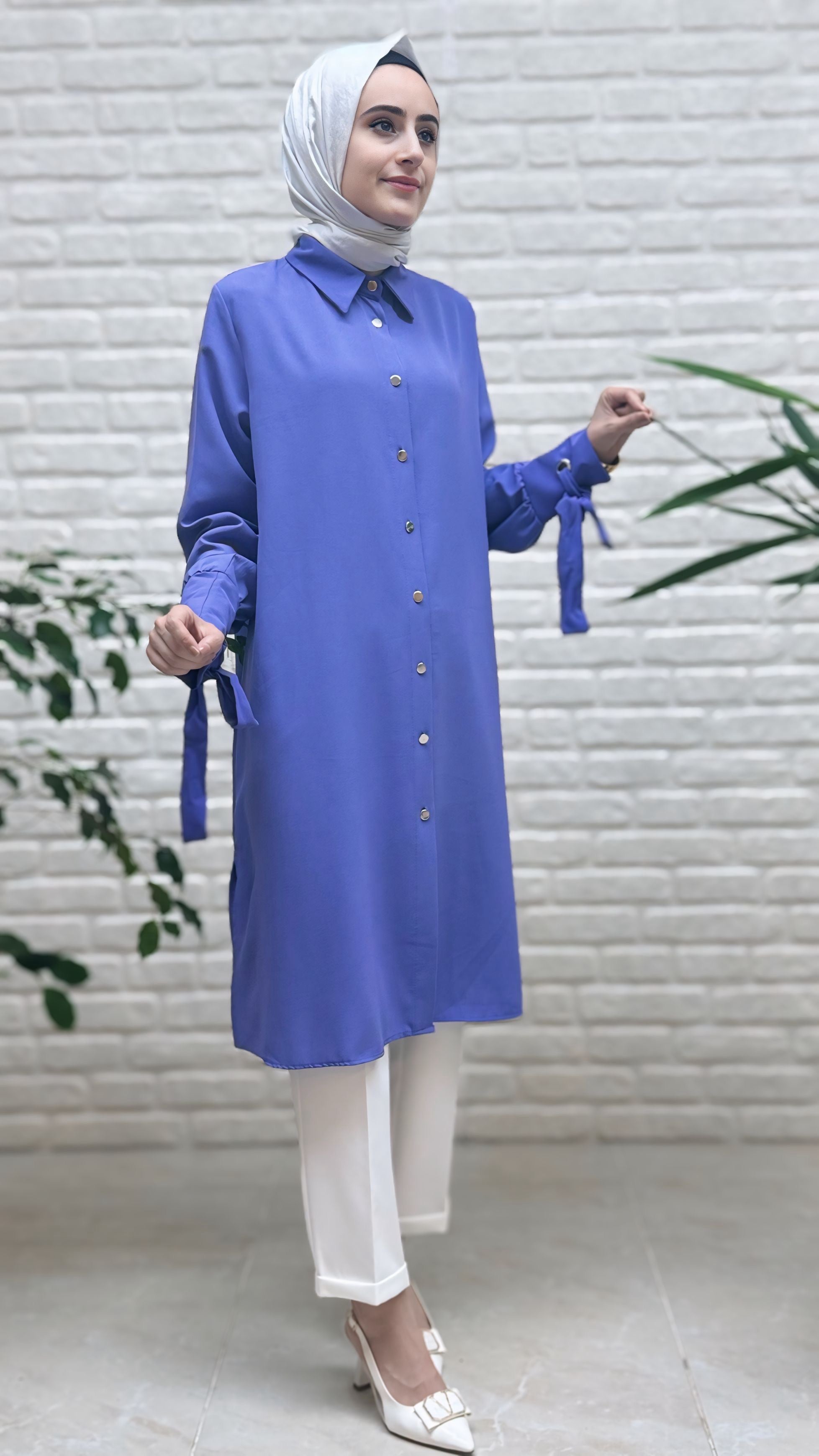 Eylül Manşeti Kuşgözlü Bağlamalı Linda Tunik 1936