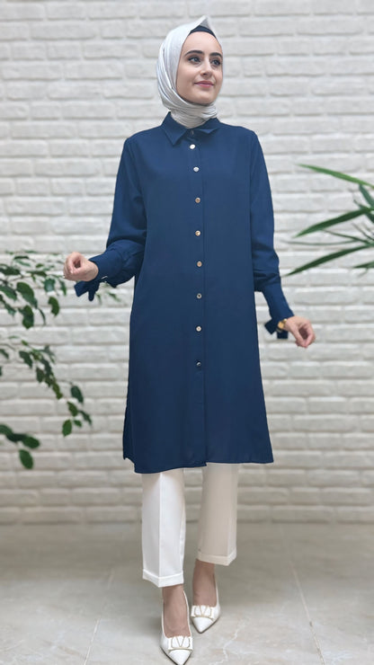 Eylül Manşeti Kuşgözlü Bağlamalı Linda Tunik 1936