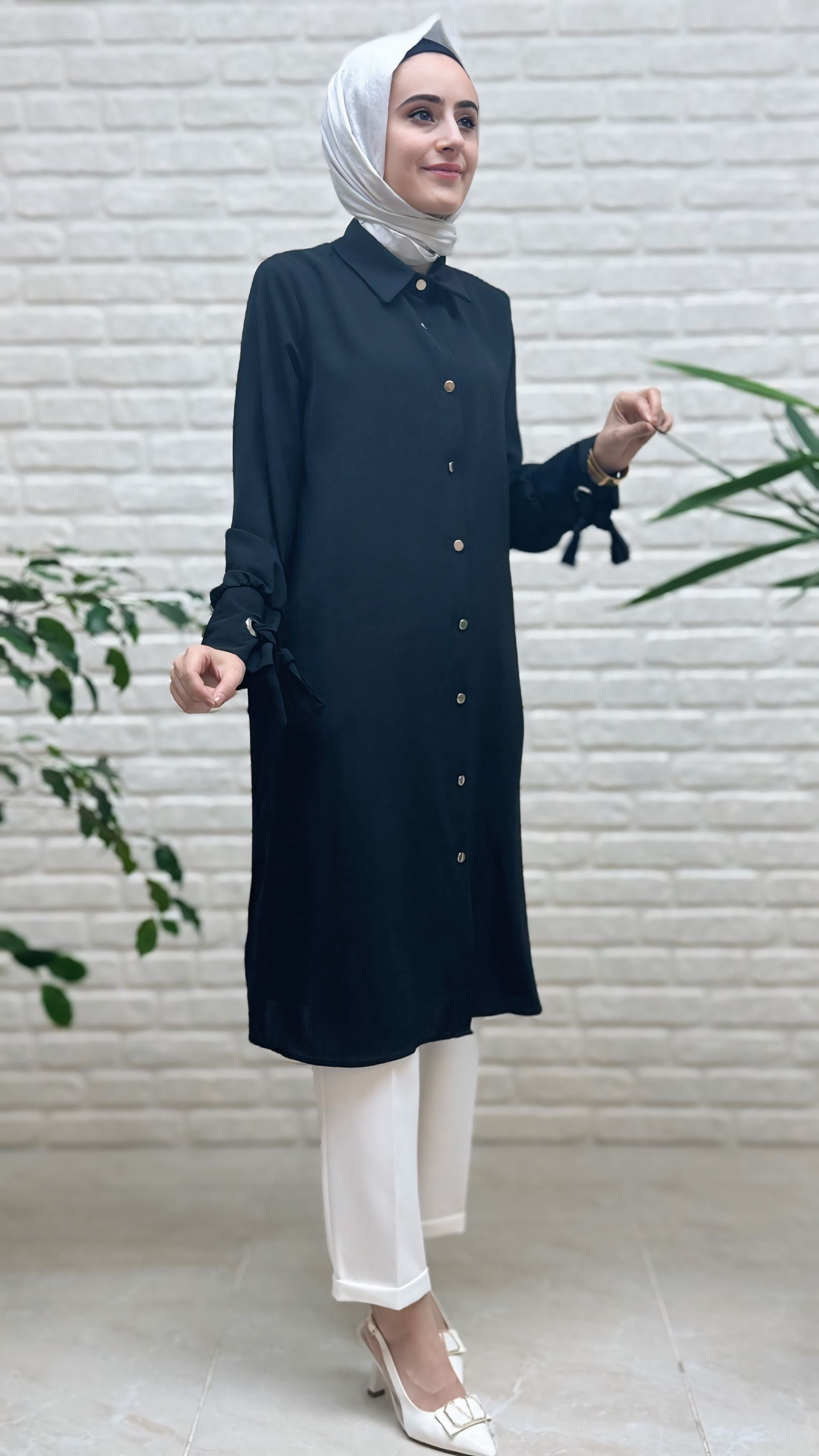 Eylül Manşeti Kuşgözlü Bağlamalı Linda Tunik 1936