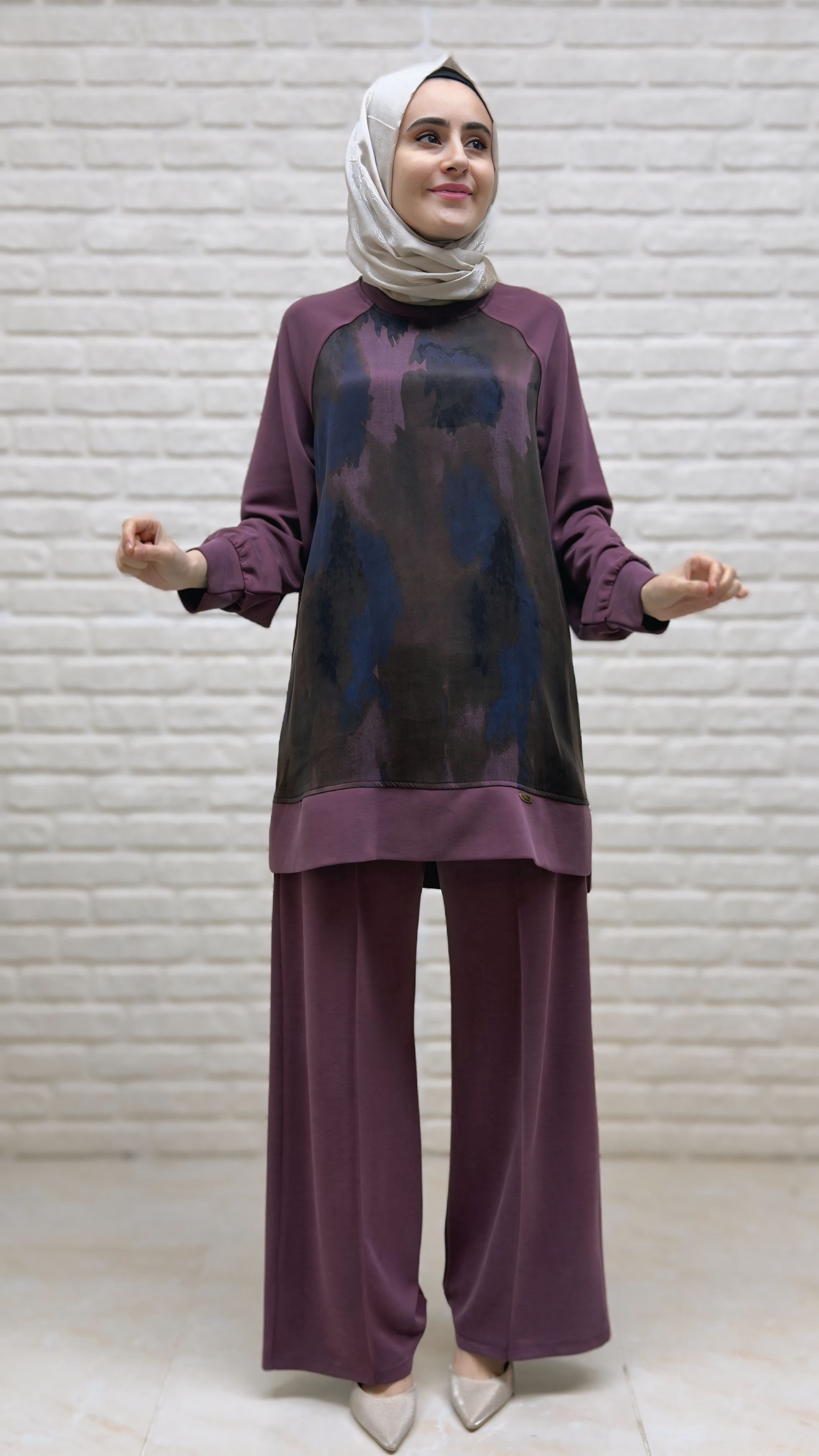 Tripen İpek Cupra Pantolonlu Takım 3431