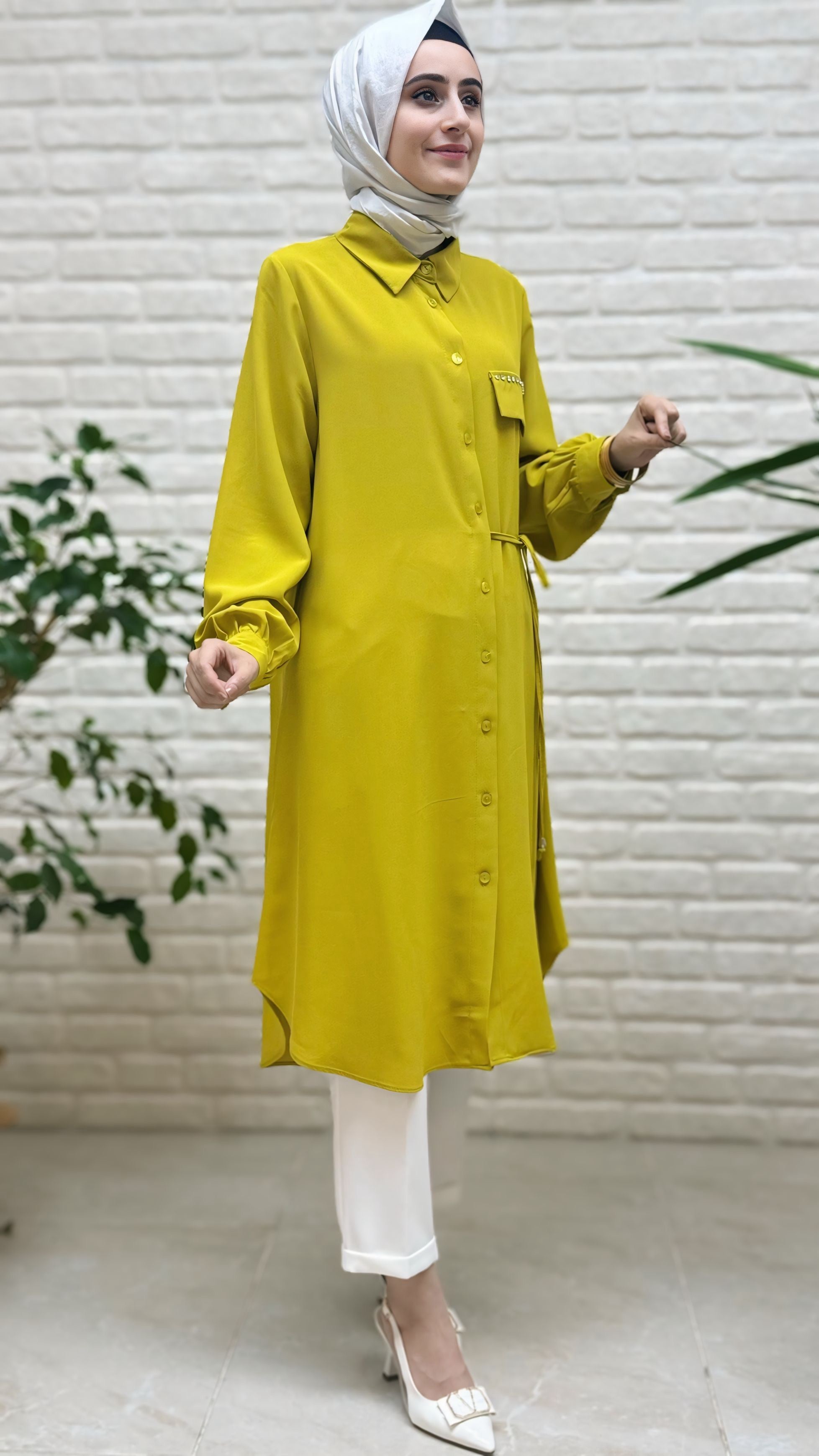 Eylül Yan Bağlamalı Taşlı Linda Tunik 1862