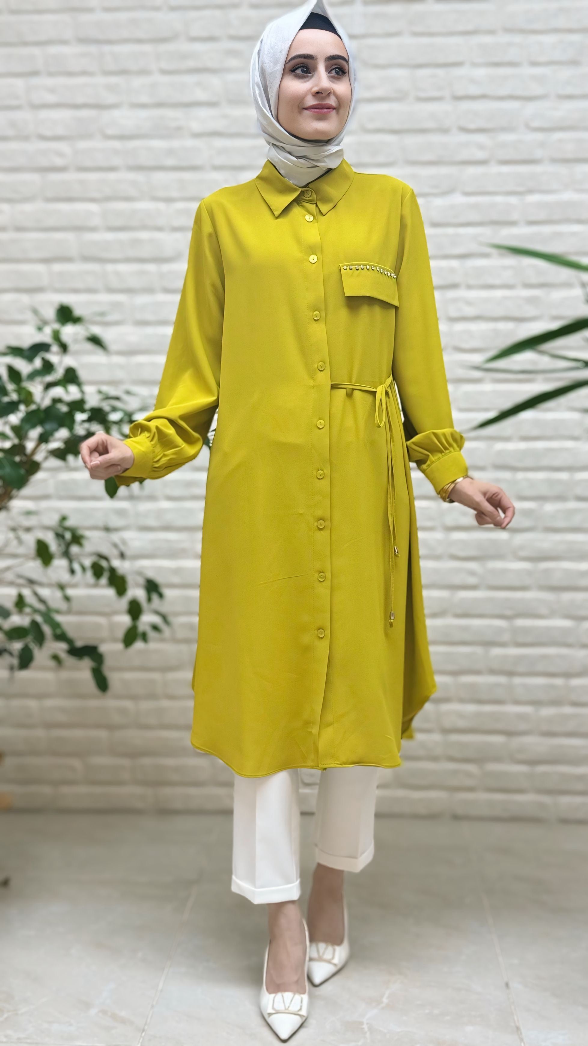 Eylül Yan Bağlamalı Taşlı Linda Tunik 1862