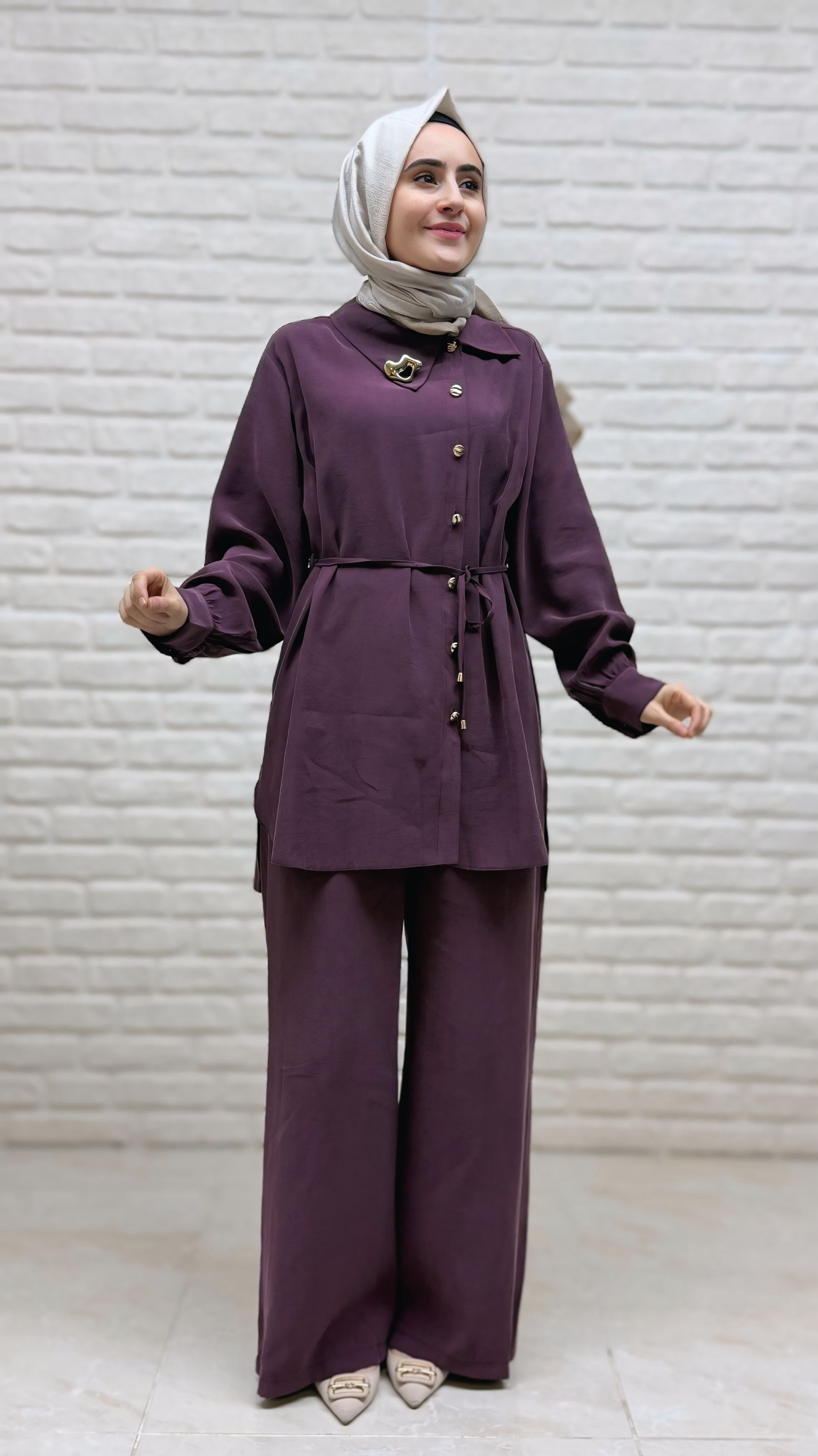 Tripen Yandan Düğmeli Pantolonlu Takım 3447