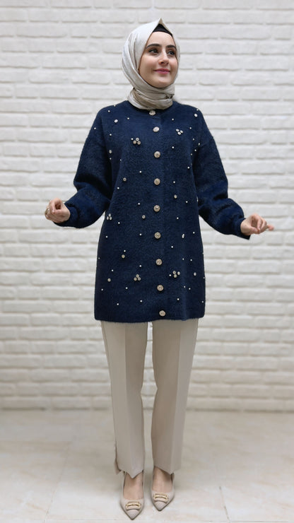 Beranisa Taş Detaylı Angora Hırka 4996