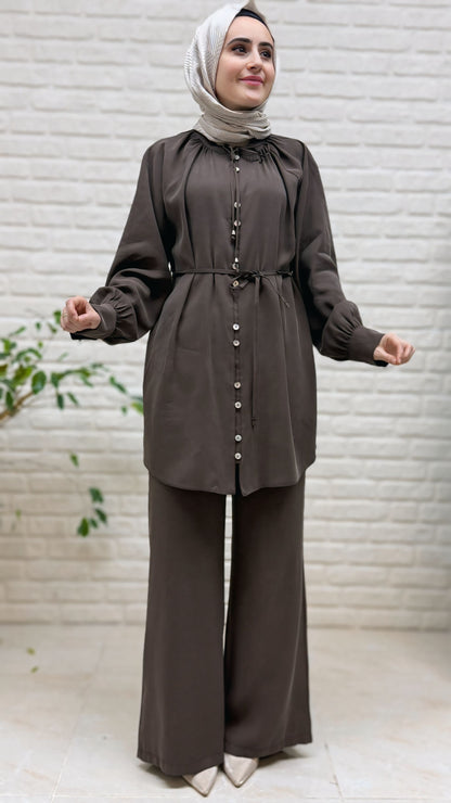 Tripen Düğme Detaylı Pantolonlu Takım 3466