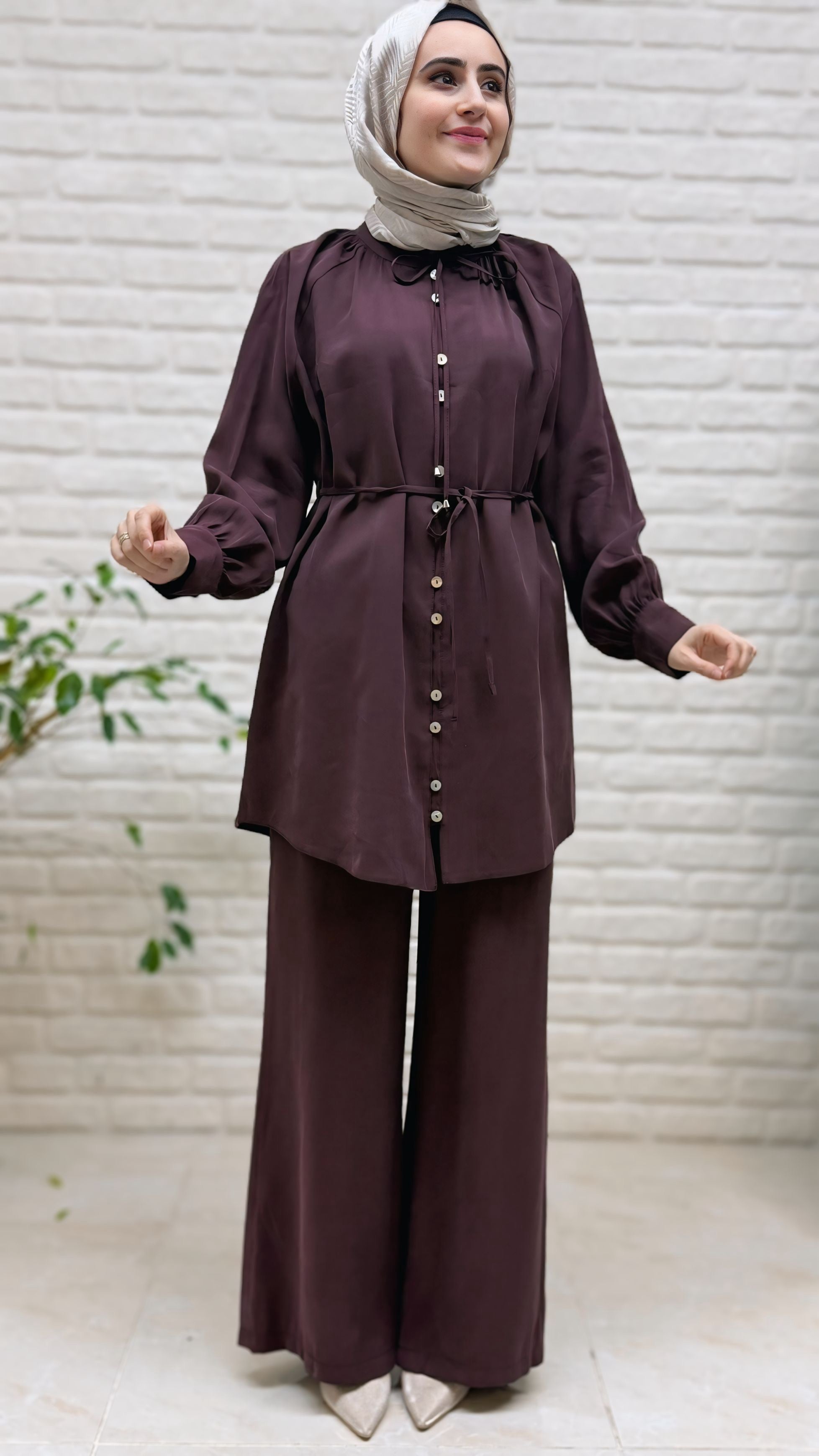 Tripen Düğme Detaylı Pantolonlu Takım 3466