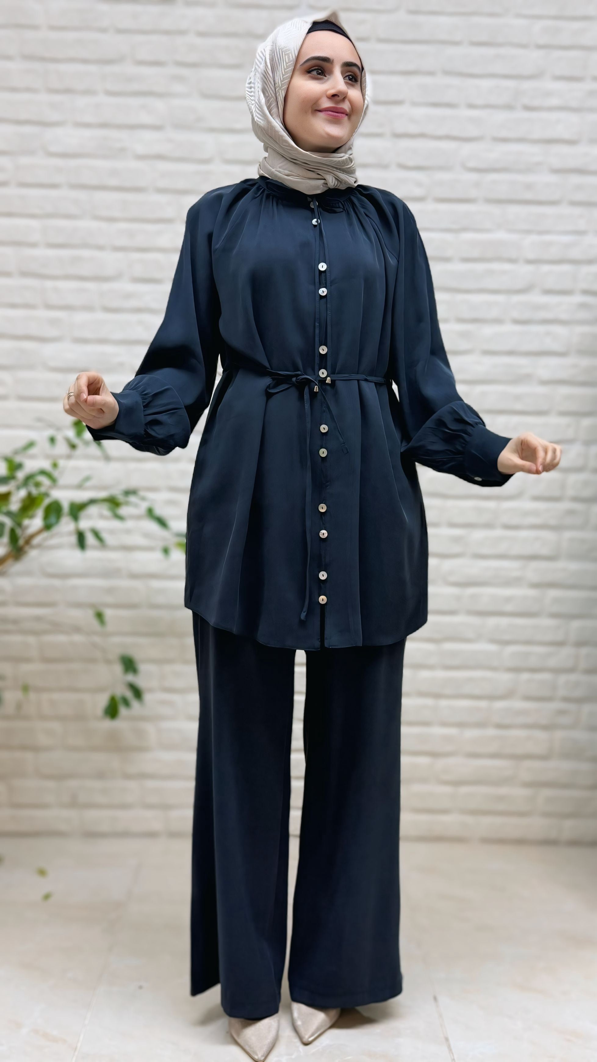 Tripen Düğme Detaylı Pantolonlu Takım 3466