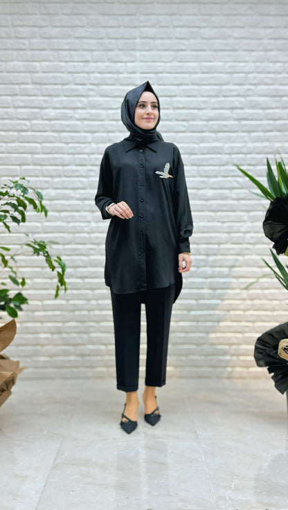 Esse Kuş  Detaylı Tunik 3008