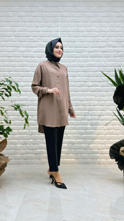 Esse Kuş  Detaylı Tunik 3008