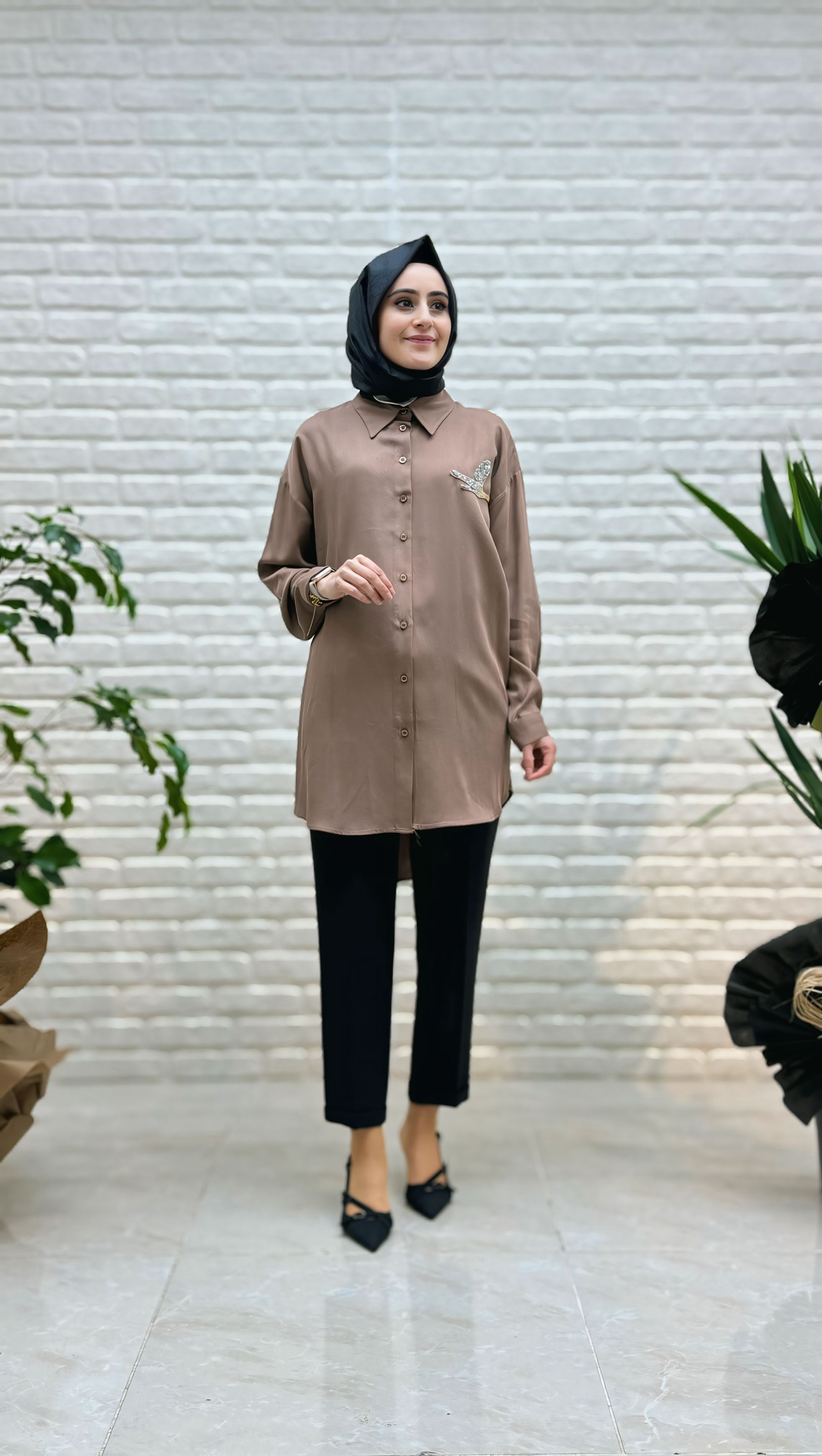 Esse Kuş  Detaylı Tunik 3008