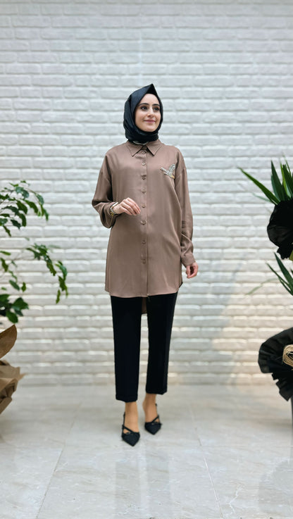 Esse Kuş  Detaylı Tunik 3008