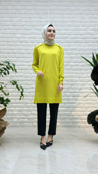 Beranisa Omzu  İncili Soğuk Triko 3840