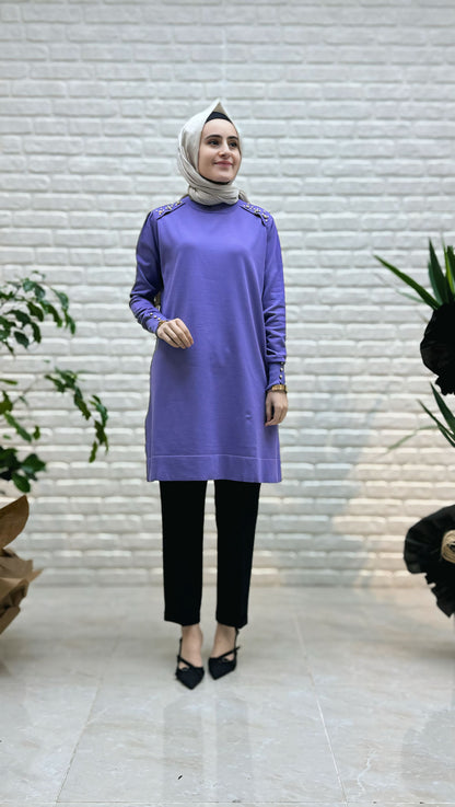 Beranisa Omzu  İncili Soğuk Triko 3840