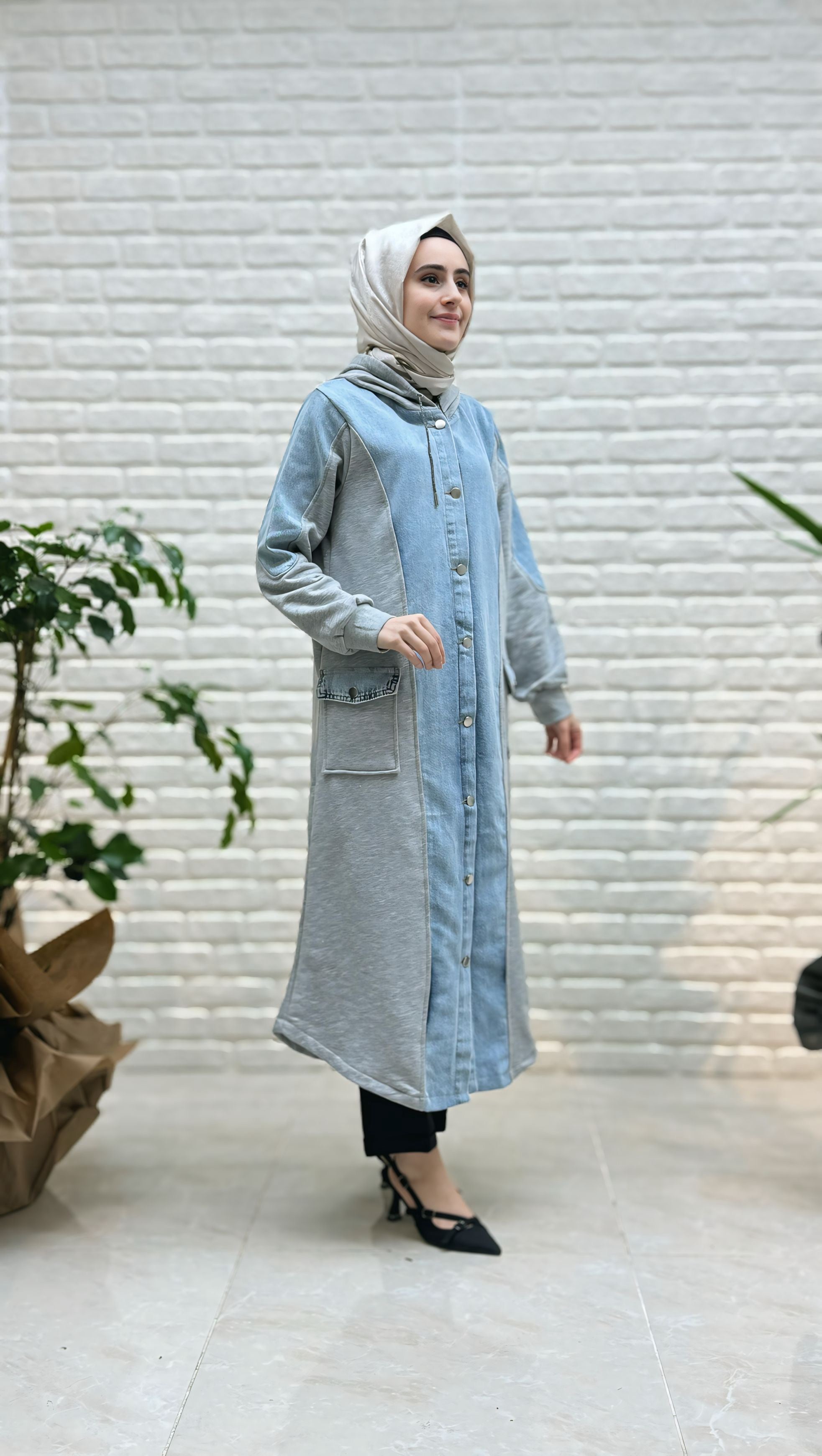 AYŞE AKAY KAPÜŞONLU KOT GİYÇIK 9708