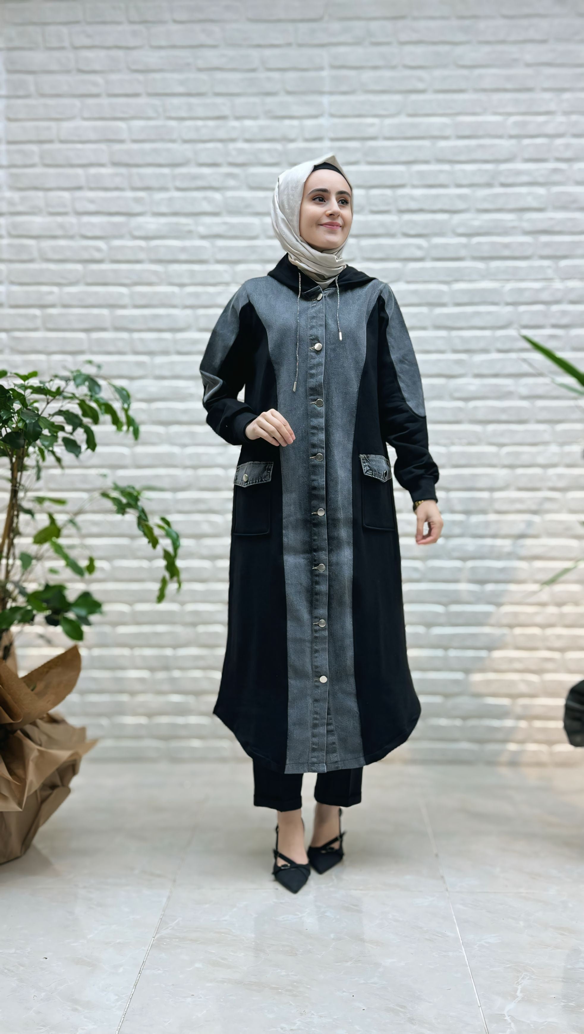 AYŞE AKAY KAPÜŞONLU KOT GİYÇIK 9708