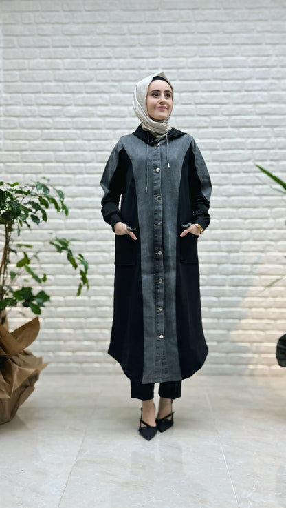 AYŞE AKAY KAPÜŞONLU KOT GİYÇIK 9708