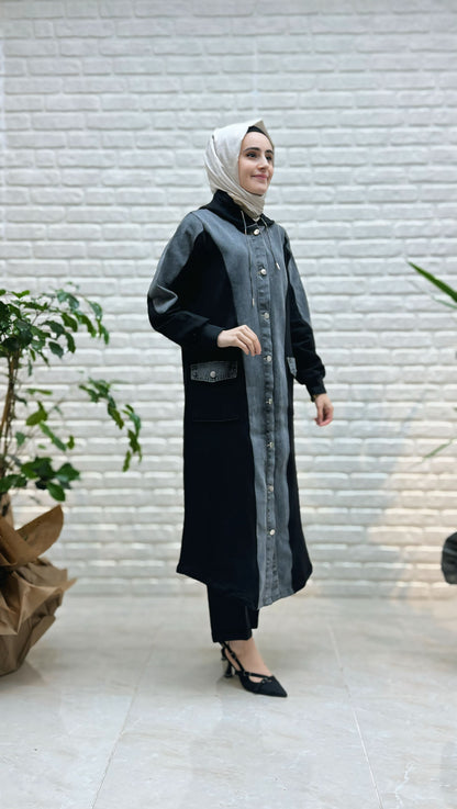 AYŞE AKAY KAPÜŞONLU KOT GİYÇIK 9708