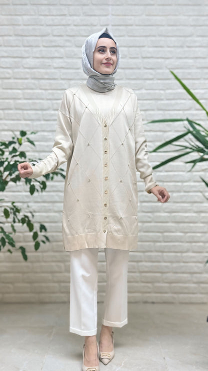 Beranisa Soğuk İp taşlı Hırka 3246