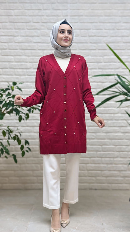 Beranisa Soğuk İp taşlı Hırka 3246