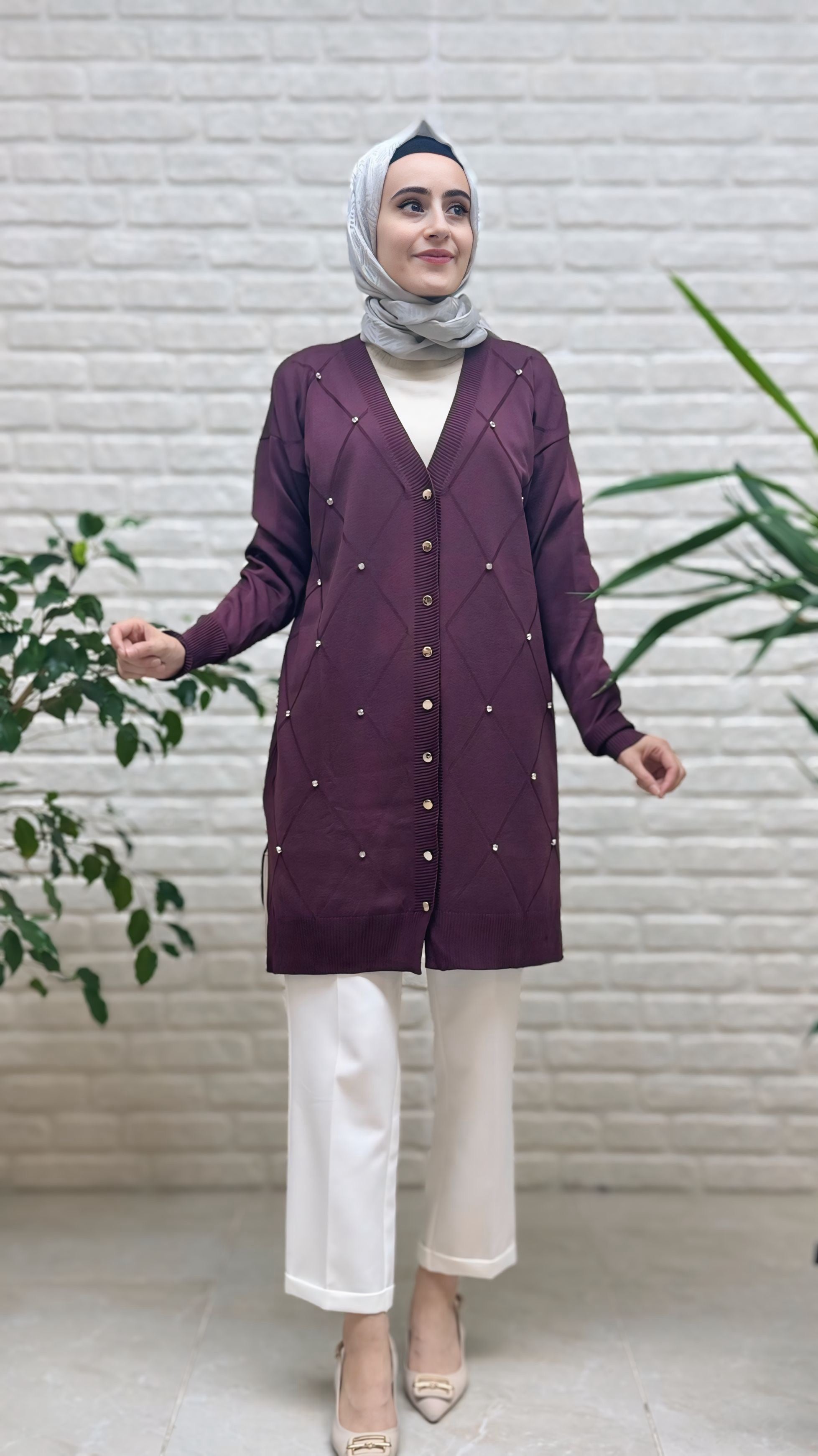 Beranisa Soğuk İp taşlı Hırka 3246