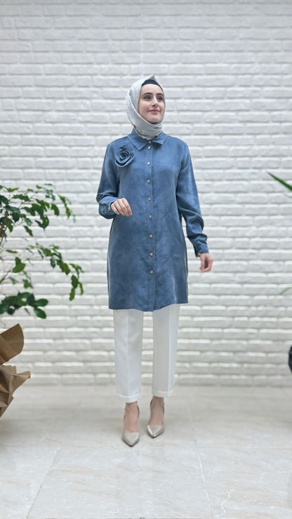 Nihan Omzu Güllü Cupra Tunik