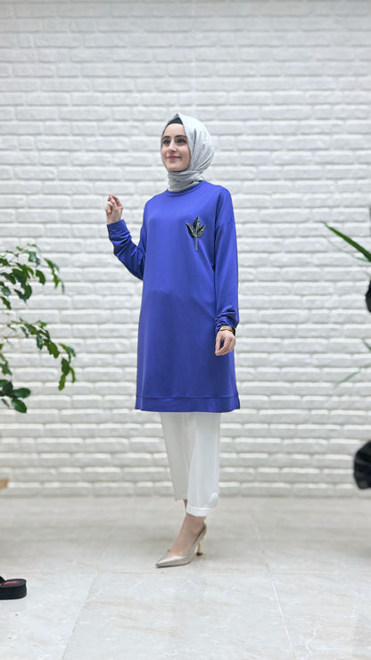 Kado Çınar Yapraklı Uzun Tunik 9653