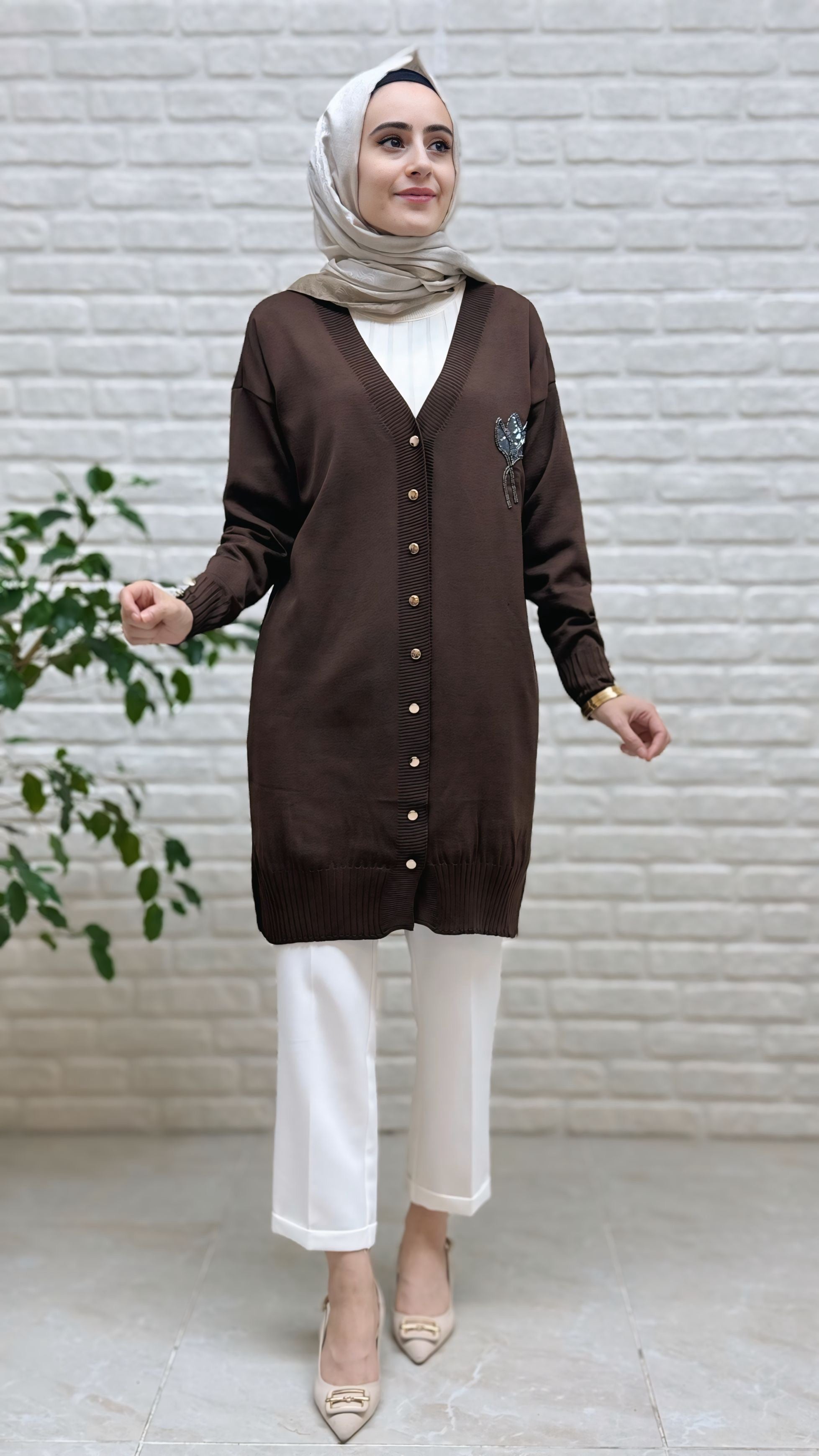 Beranisa Soğuk İp Lale Detay Hırka 3260