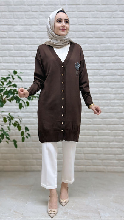 Beranisa Soğuk İp Lale Detay Hırka 3260