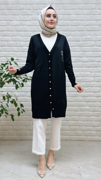 Beranisa Soğuk İp Lale Detay Hırka 3260