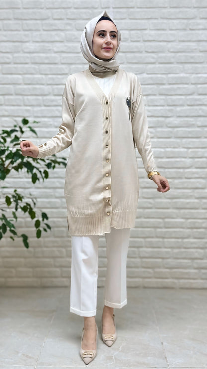 Beranisa Soğuk İp Lale Detay Hırka 3260