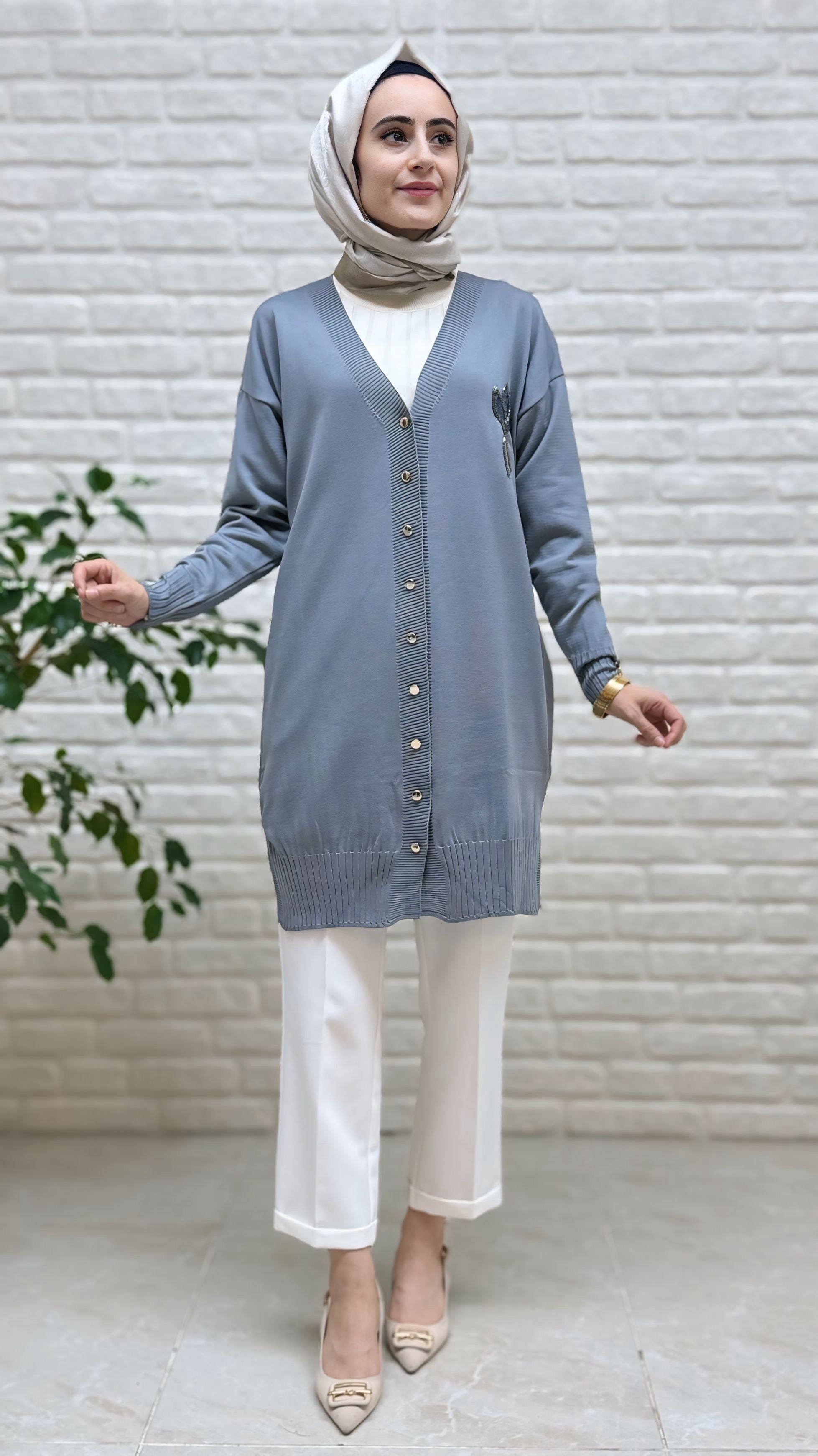 Beranisa Soğuk İp Lale Detay Hırka 3260