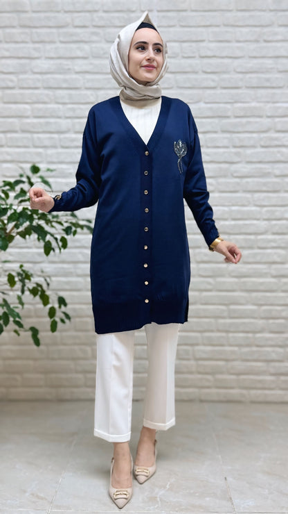 Beranisa Soğuk İp Lale Detay Hırka 3260