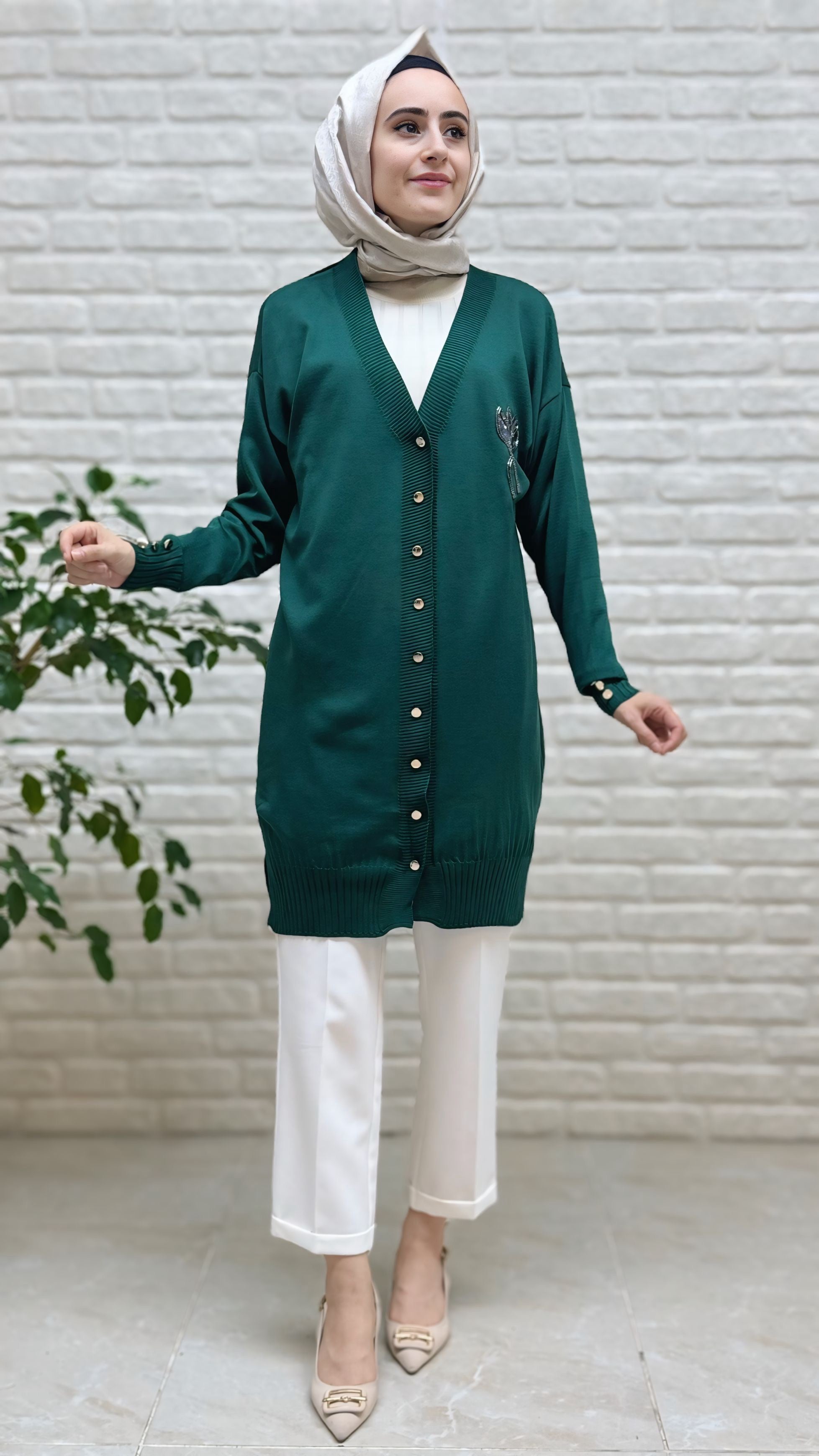 Beranisa Soğuk İp Lale Detay Hırka 3260