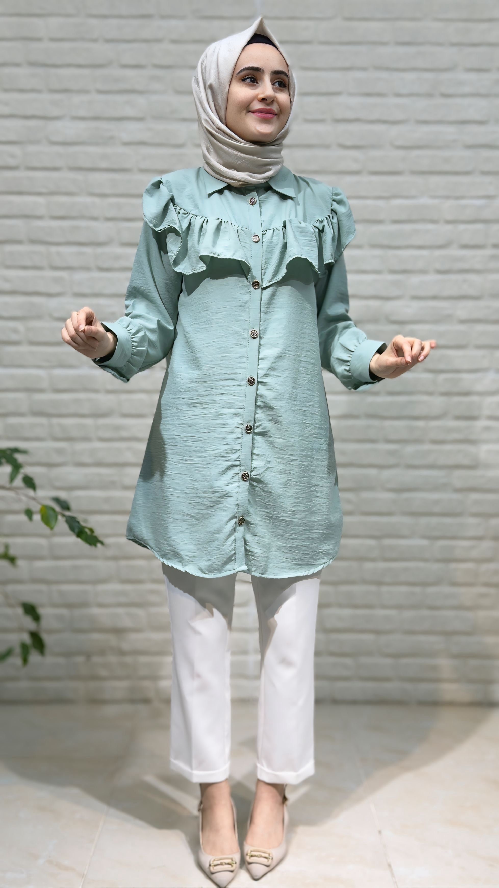 Beranisa Gold Düğme Detaylı Tunik 4015