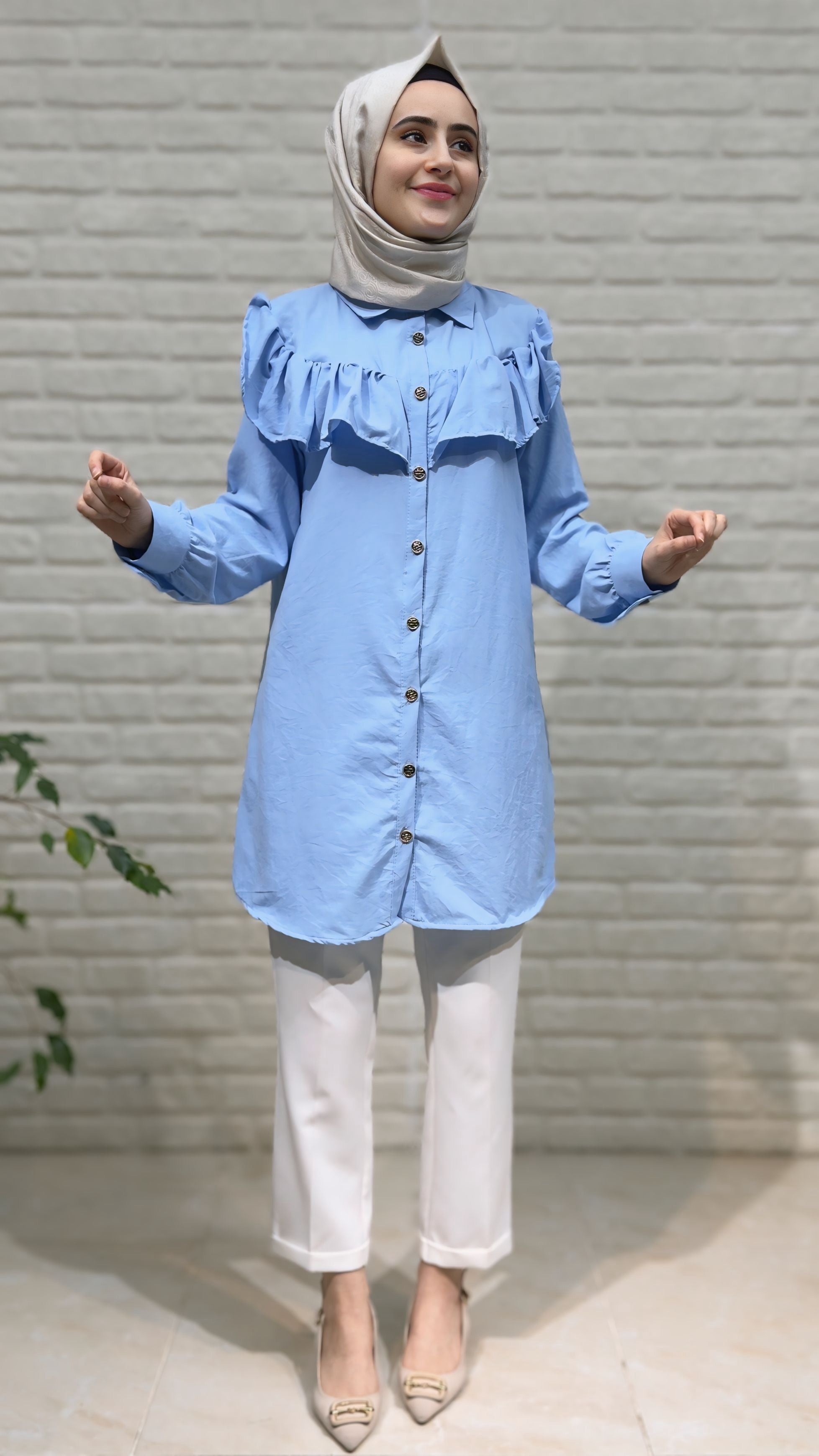 Beranisa Gold Düğme Detaylı Tunik 4015