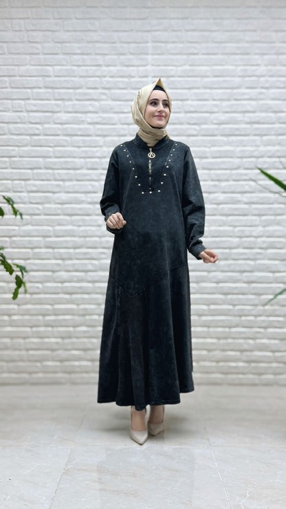 Ayşe Akay Yıldız Baskılı Elbise 6224