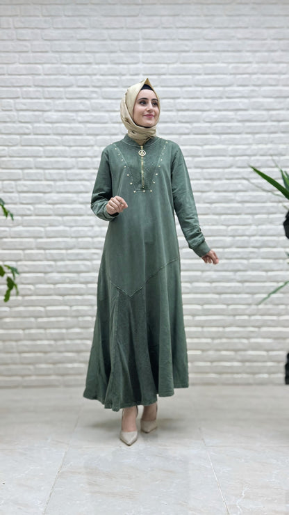 Ayşe Akay Yıldız Baskılı Elbise 6224