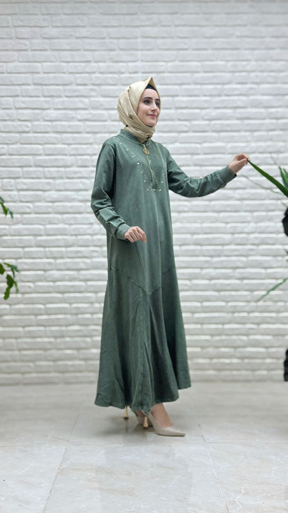 Ayşe Akay Yıldız Baskılı Elbise 6224